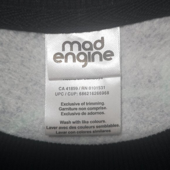 NWOT Mad Engine Men's Size Large "Pizza On Earth" Black Fleece Lined Sweatshirt - Picture 3 of 9